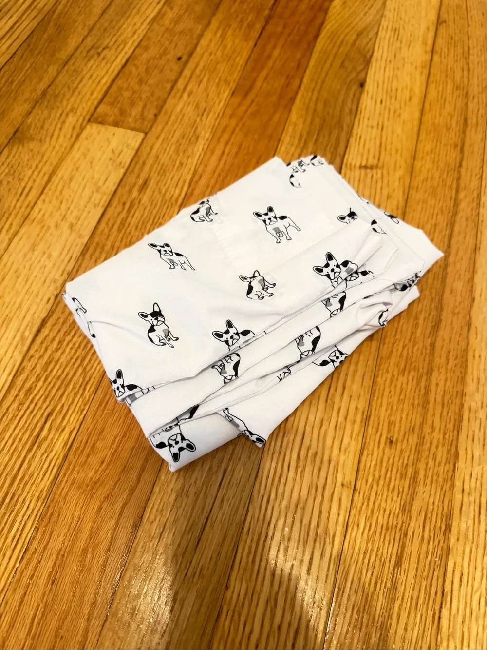 Cynthia Rowley Black and White Pillowcase Pair with Frenchie French Bulldog